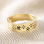 Multicoloured Crystal Daisy Band Ring In Gold, thumbnail 2 of 4