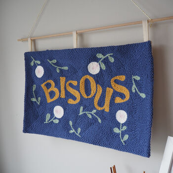 'Bisous' French For Kisses Wall Art Hanging, 2 of 6