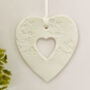 White Porcelain Cut Out Heart Decoration, thumbnail 1 of 4