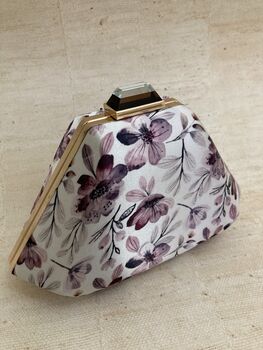 Amber Statement Handcrafted Floral Clutch Bag, 2 of 4