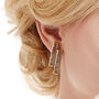 Gold Vermeil Geometric Gemstone Earring, thumbnail 2 of 6