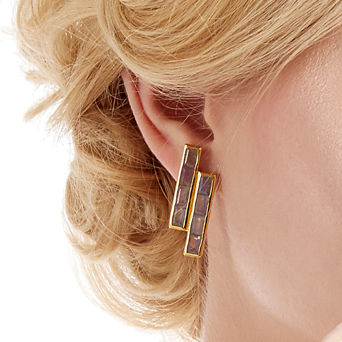 Gold Vermeil Geometric Gemstone Earring, 2 of 6