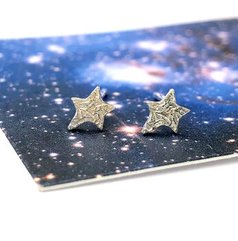 Thank You Sterling Silver Textured Star Earrings, 5 of 12