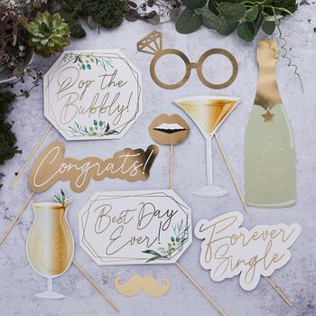 10 Greenery Wedding Photo Booth Props, 3 of 6