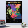 Scottish Football Stadiums Scratch Off Map, thumbnail 1 of 6