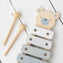 Personalised Kids Wooden Teddy Xylophone Toy, thumbnail 2 of 3