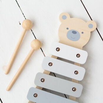 Personalised Kids Wooden Teddy Xylophone Toy, 2 of 3
