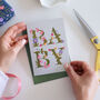 Baby Card Folk Floral Letters, thumbnail 1 of 2