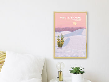 White Sands National Park USA Travel Poster Art Print, 2 of 8