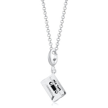 Cassette Tape Necklace, Sterling Silver Or Gold Plated, 5 of 11