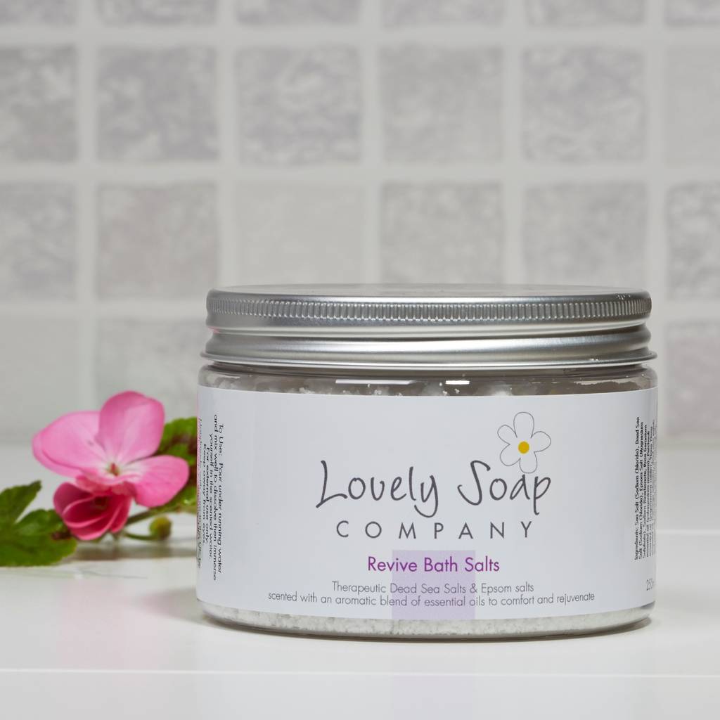 reviving aromatherapy bath salts by lovely soap company
