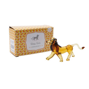 Glass Lion Figurine With Gift Box, 2 of 5