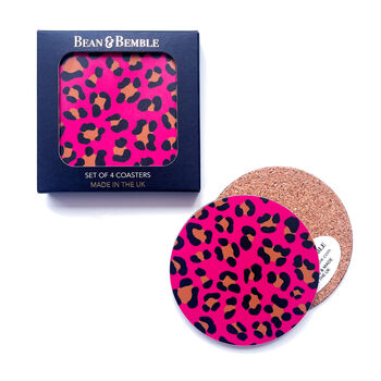 Round Coaster Pink Leopard Print Heat And Stain Proof, 11 of 12