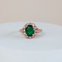 Rose Gold Green Crystal Ring, thumbnail 1 of 3