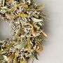 Dried Eucalyptus Wreath With Yellow Flowers, thumbnail 2 of 6