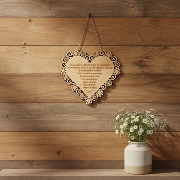 “Love Endures All Things” Bible Verse Heart Sign, 2 of 6