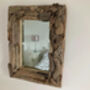 44cm Artisan Rectangular Driftwood Wooden Wall Mirror Handmade Gift, thumbnail 2 of 5