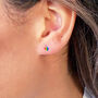 Sterling Silver Rainbow Enamel Heart Stud Earrings, thumbnail 2 of 10