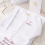 Toffee Moon White Star Personalised Baby Cardigan, thumbnail 2 of 12