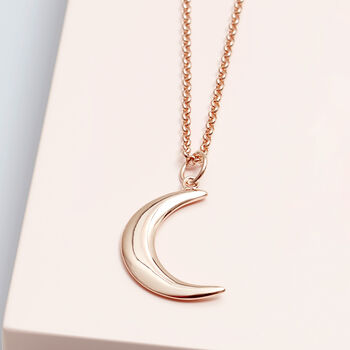 Moon Necklace 18ct Rose Gold Vermeil Plated, 4 of 4
