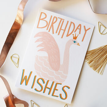 Birthday Wishes Swan Card, 3 of 3