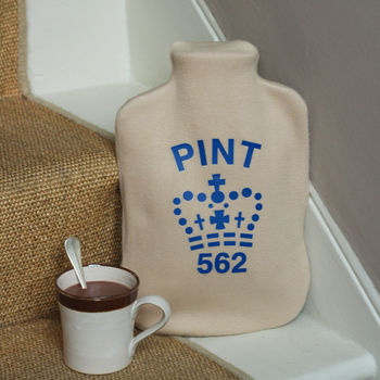 Pint Hot Water Bottle Cover Gift For Beer Lovers, 2 of 7