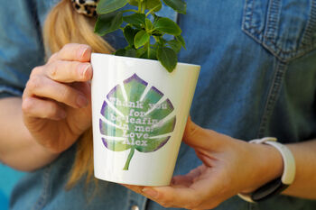 Monstera Leaf Personalised Teacher Plant Pot, 2 of 3