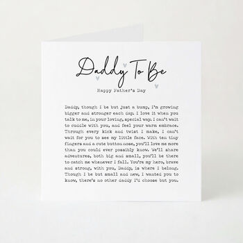 Sentimental Daddy To Be Father’s Day Poem Card From Bump First Father’s Day Pregnancy Card, 3 of 6