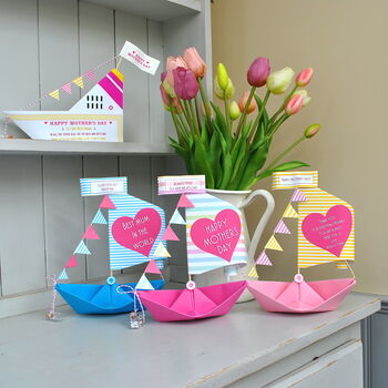 Personalised Mother's Day Heart Sail Boat Card, 7 of 9