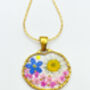 Pendant Necklace With Daisies And Forgetmenots In Gold Or Silver, thumbnail 6 of 12