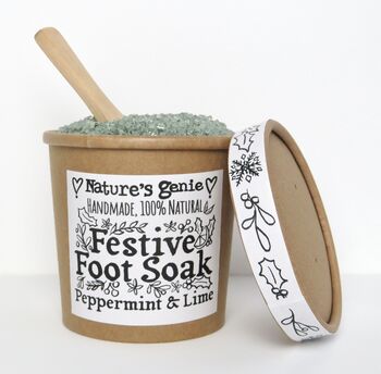 Peppermint And Lime Festive Foot Soak Tub, 3 of 9