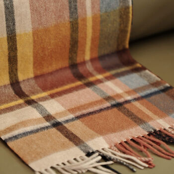 Men's 100% Cashmere Check Scarf, 6 of 12