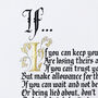 If By Rudyard Kipling Poetry Calligraphy Print Unframed, thumbnail 4 of 7