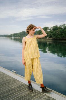 Gingham Trousers Lemon, 2 of 2