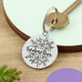 Godmother Gift Personalised Floral Pewter Keyring, thumbnail 4 of 5