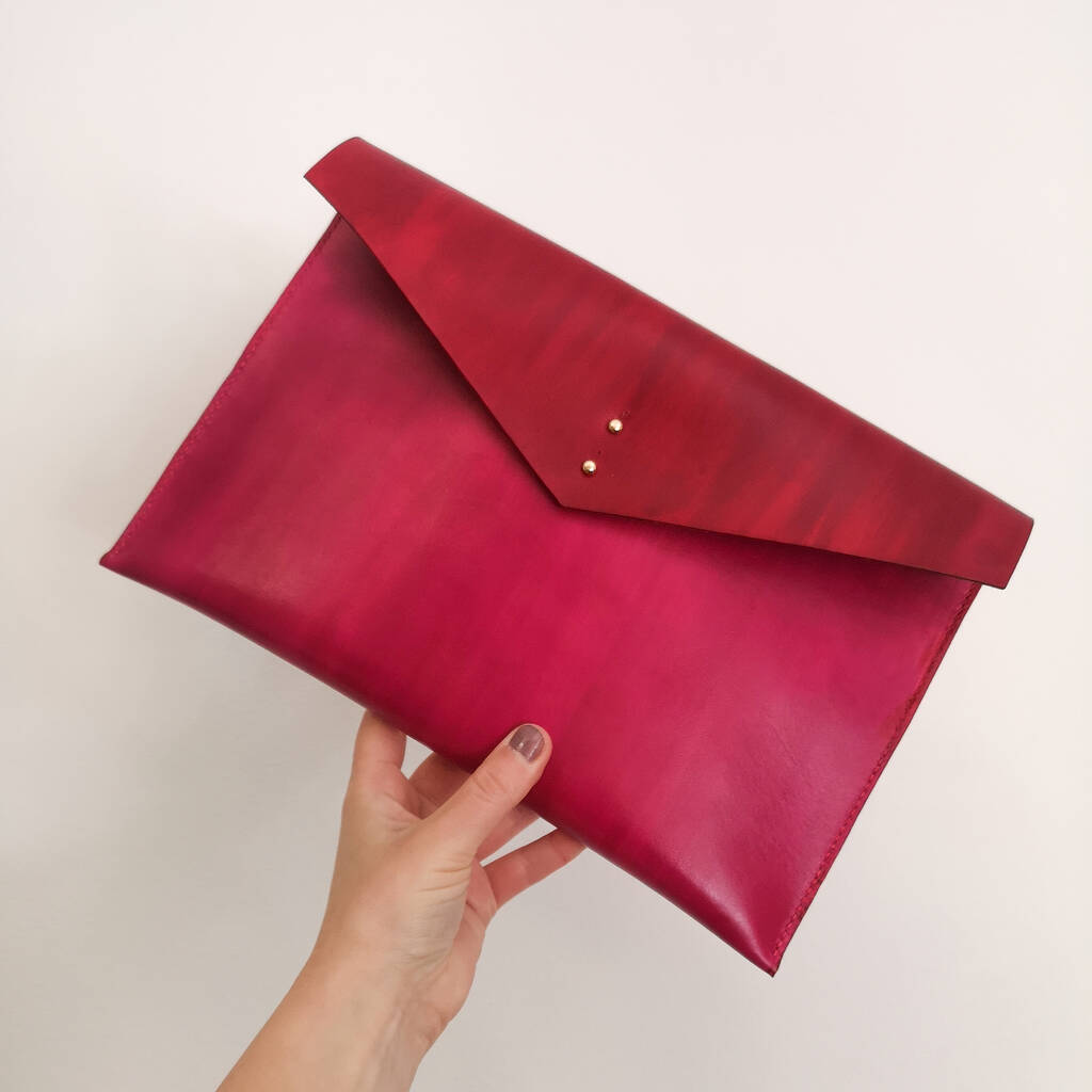 Personalised Leather Document Clutch Bag By Tori Lo Leather