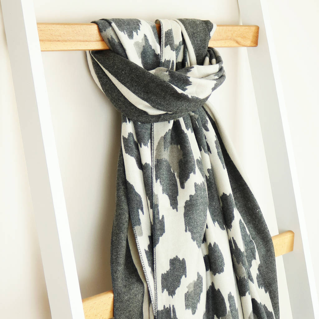Cashmere Leopard Print Scarf By Hayley & Co