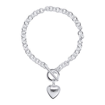 Silver Heart T Bar Chain Bracelet, 2 of 6