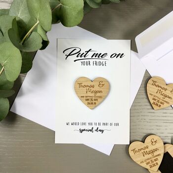 Save The Date Heart Magnets Wedding Invitations, 6 of 8