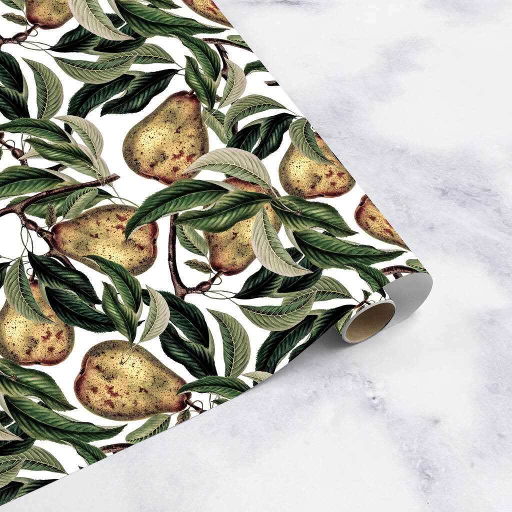 Vintage Pear Christmas Gift Wrap