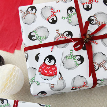 Baby Penguin Christmas Wrapping Paper, 10 of 11