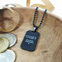 Dog Tag Black Steel St Christopher Necklace, thumbnail 5 of 6