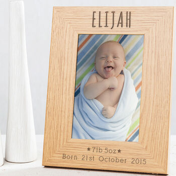 Personalised Engraved Frame For New Baby Boy, 3 of 9