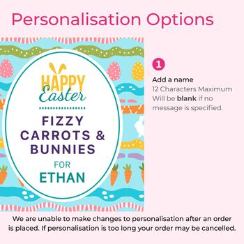 Personalised Fizzy Carrots And Bunnies Easter Sweet Tin, 5 of 5