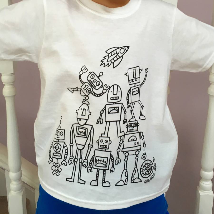 Robot T Shirt To Colour In, 1 of 12