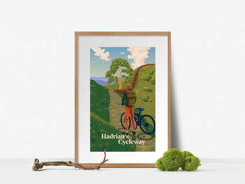 Hadrian's Cycleway Cycling Travel Poster Art Print, 4 of 8