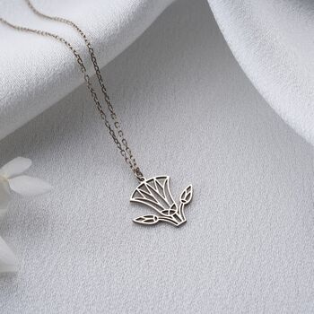 Sterling Silver Egyptian Lotus Necklace, 8 of 10