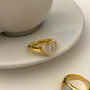 Cariad Heart Mother Of Pearl Ring | 18 K Gold Plated, thumbnail 1 of 5