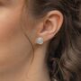 Molten Sterling Silver Framed Blue Opal Stud Earrings, thumbnail 4 of 9