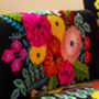 Black Embroidered Floral Armchair, thumbnail 7 of 8